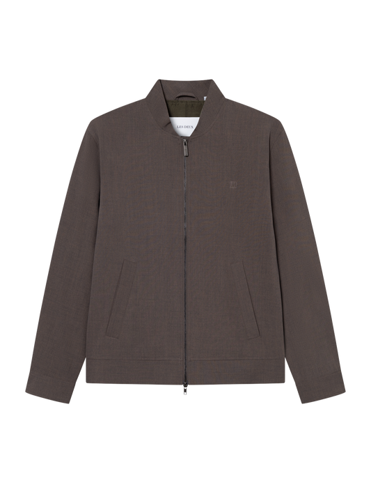 Como Reg Light Twill Bomber Jacket - Mountain Grey Brown