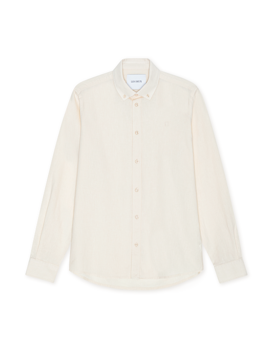 Konrad Cotton Linen Shirt - Eggnog White