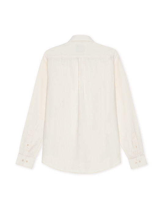 Konrad Cotton Linen Shirt - Eggnog White