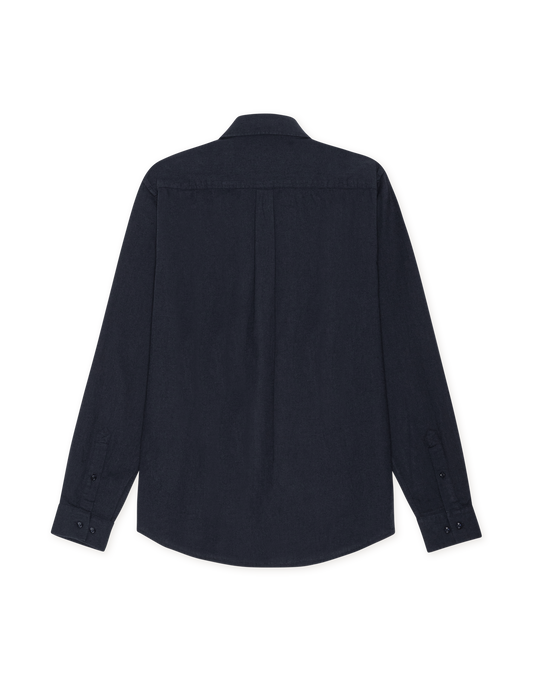 Konrad  Cotton Linen Shirt - Dark Navy Blue