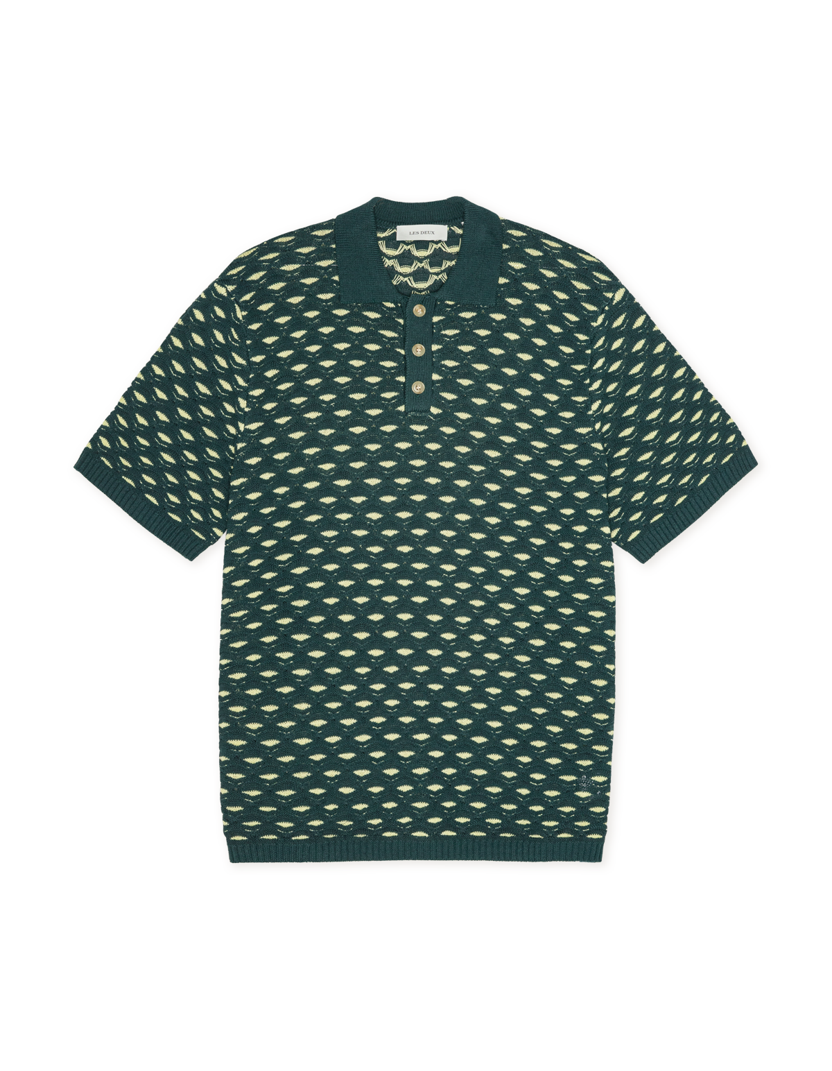 Esmay Shell Knitted Polo - Sea Moss Green