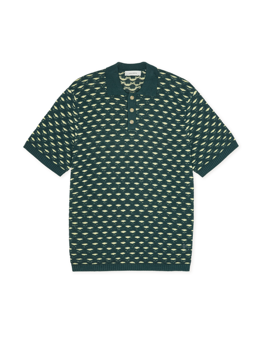 Esmay Shell Knitted Polo - Sea Moss Green