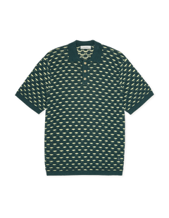 Esmay Shell Knitted Polo - Sea Moss Green