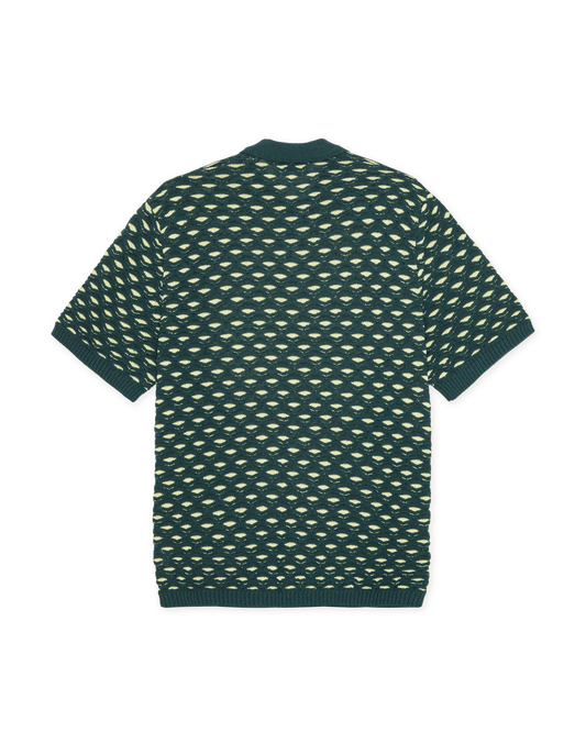 Esmay Shell Knitted Polo - Sea Moss Green