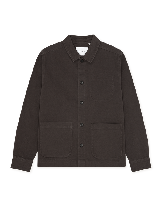 Layton Cotton Overshirt - Licorice Black