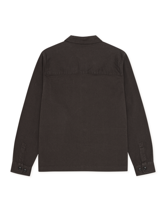 Layton Cotton Overshirt - Licorice Black