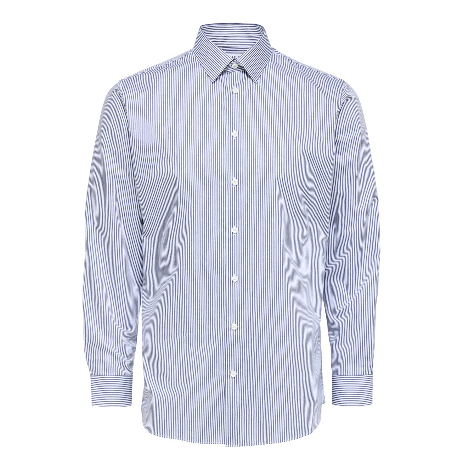 Slim Ethan Shirt Long-Sleeve - Dark Navy Stripes