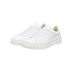 David Chunky Leather Trainer - White