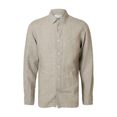 Kylian Linen Long-Sleeve Shirt - Vetiver