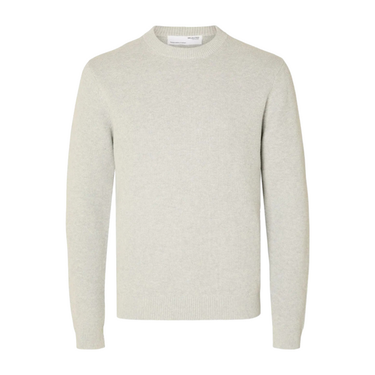 Dane Knit Structure Crew - Light Grey Melange