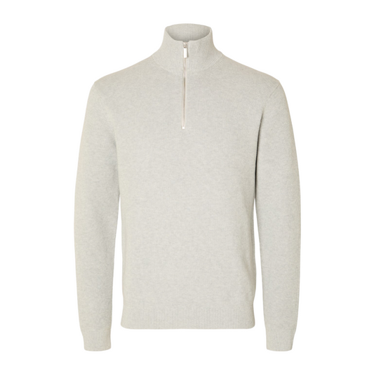 Dane Structure Zip - Light Grey Melange