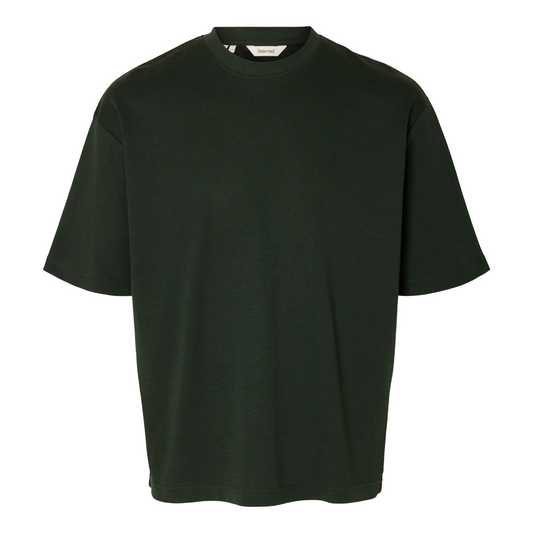 Loose Oscar Short-sleeve  O-Neck Tee - Deep Forest