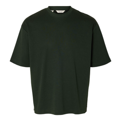 Loose Oscar Short-sleeve  O-Neck Tee - Deep Forest