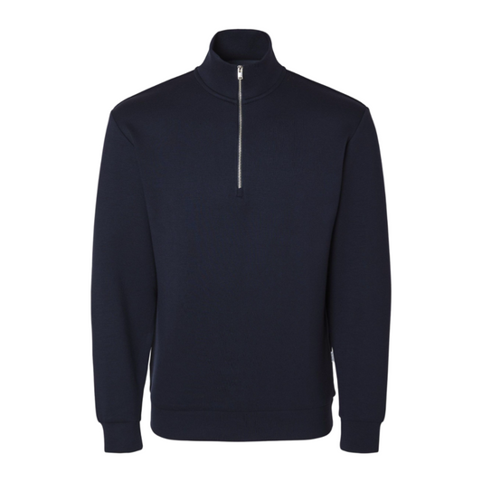 Emanuel Soft Zip High Neck Sweat - Sky Captain