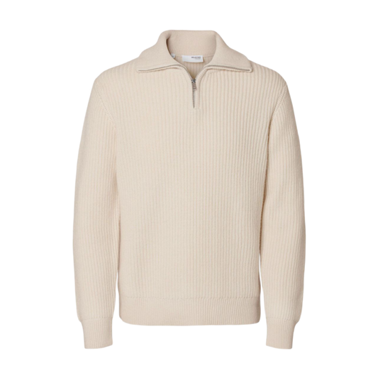Land Long-Sleeve Knit Half Zip - Tofu