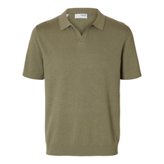 Mattis Short-Sleeve Knit Sun Open Polo - Vetiver