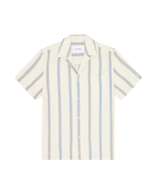 Lawson Stripe Short-sleeve Shirt - Eggnog White