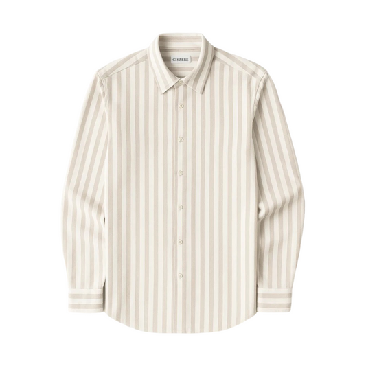 Shift brushed flannel shirt - Striped Brown