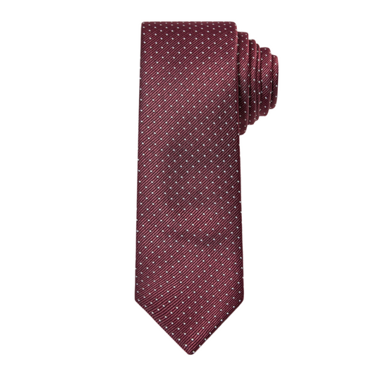 Tie - Dark Red/White Dots