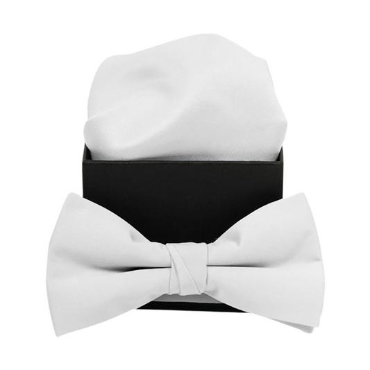 Bowtie & Hankie - White