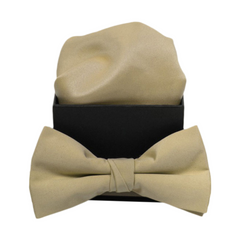 Bowtie & Hankie - Light Beige