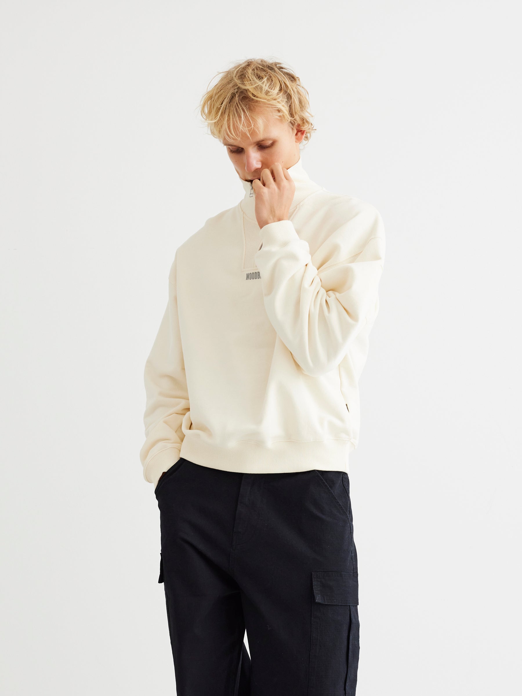 Lee Base Half Zip - Off white