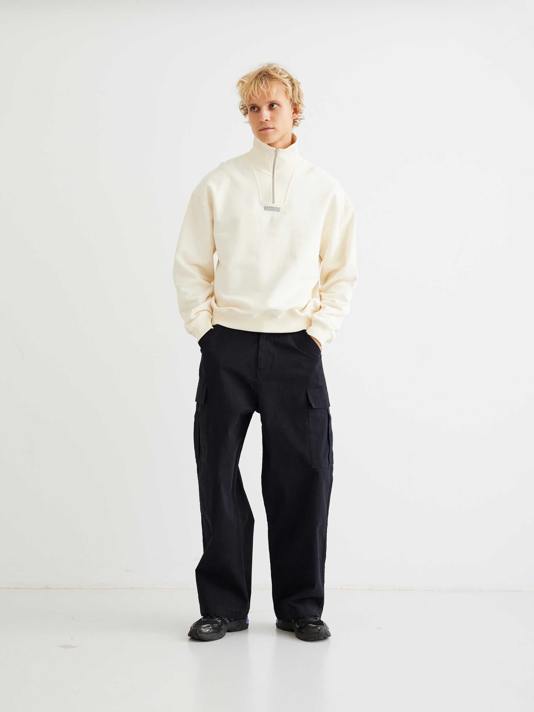 Lee Base Half Zip - Off white