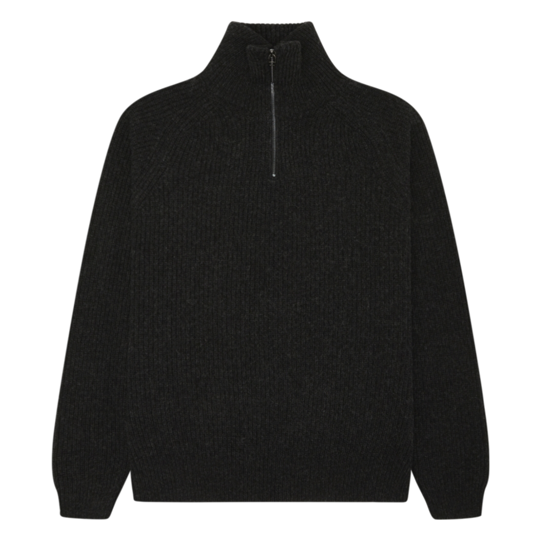 Lass Wool Half-Zip - Black