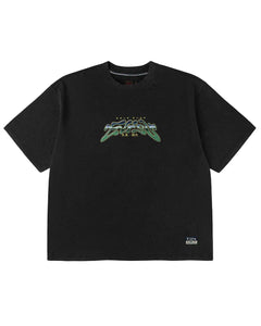 Neon Leopard Printed Ss Tee - Black