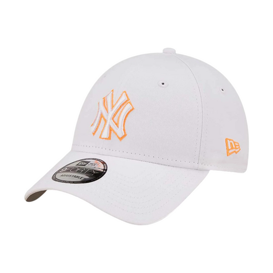 9Forty Neon Outline - New York Yankees White/Orange