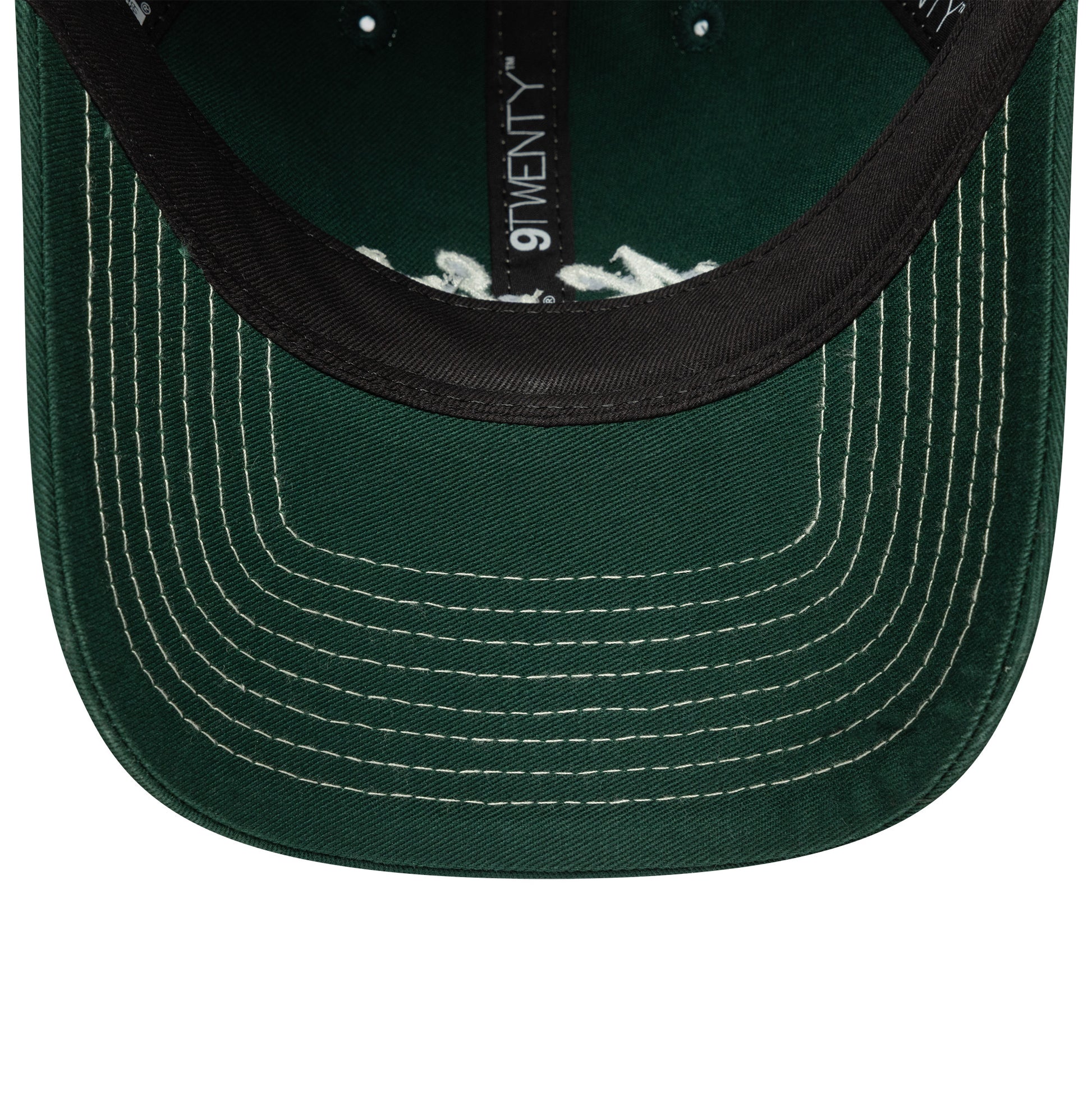 9Twenty Contrast Stitch New Era Branded - Dark Green/White