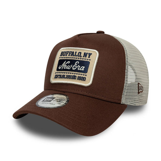 9Forty Aframe Trucker New Era Patch Suede - Brown