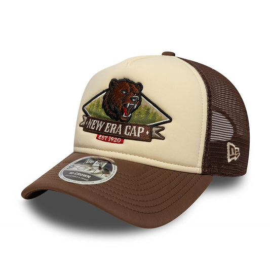 9Forty Aframe Trucker New Era Graphic MC - Offwhite/Brown