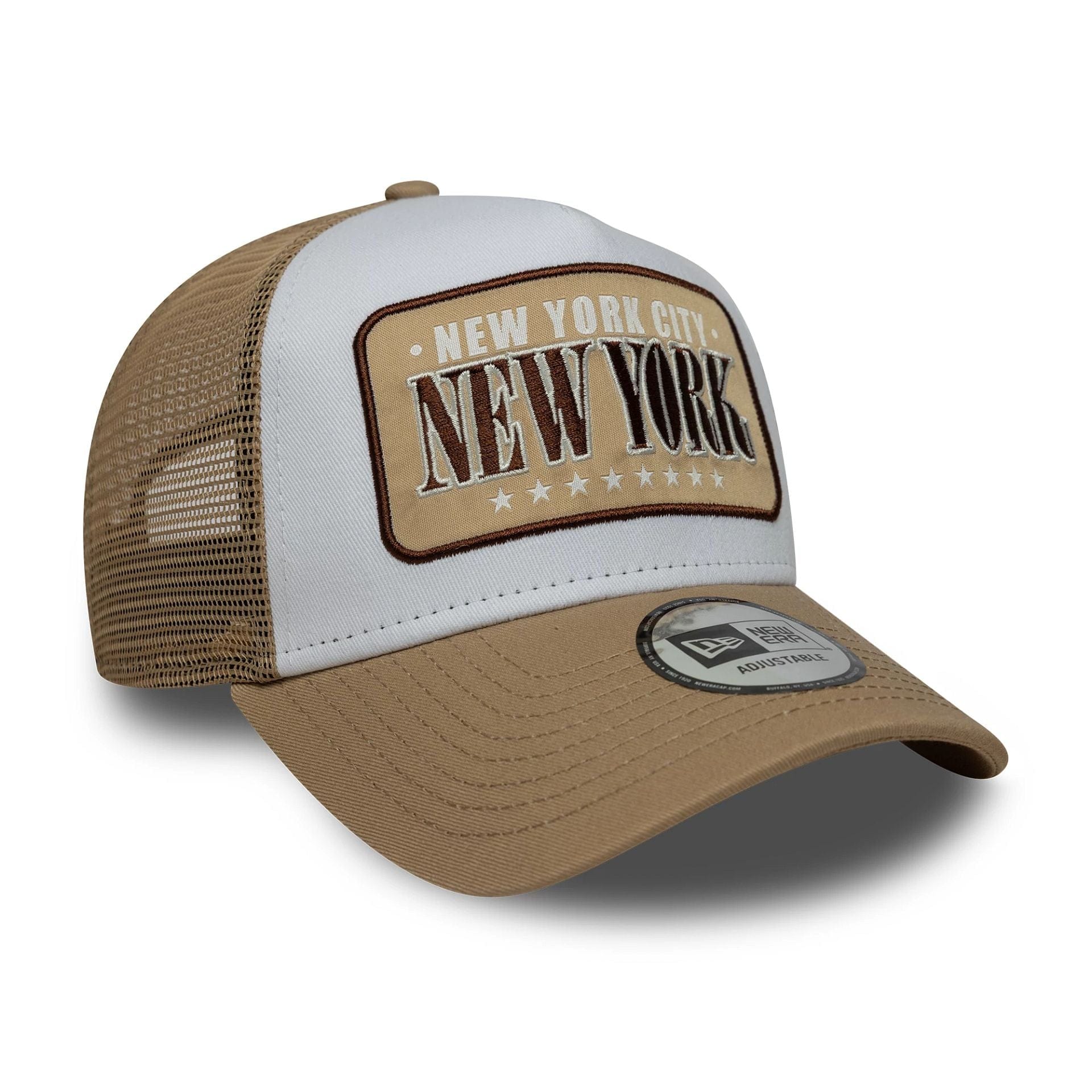 9Forty Aframe Trucker Location Patch - Beige/White
