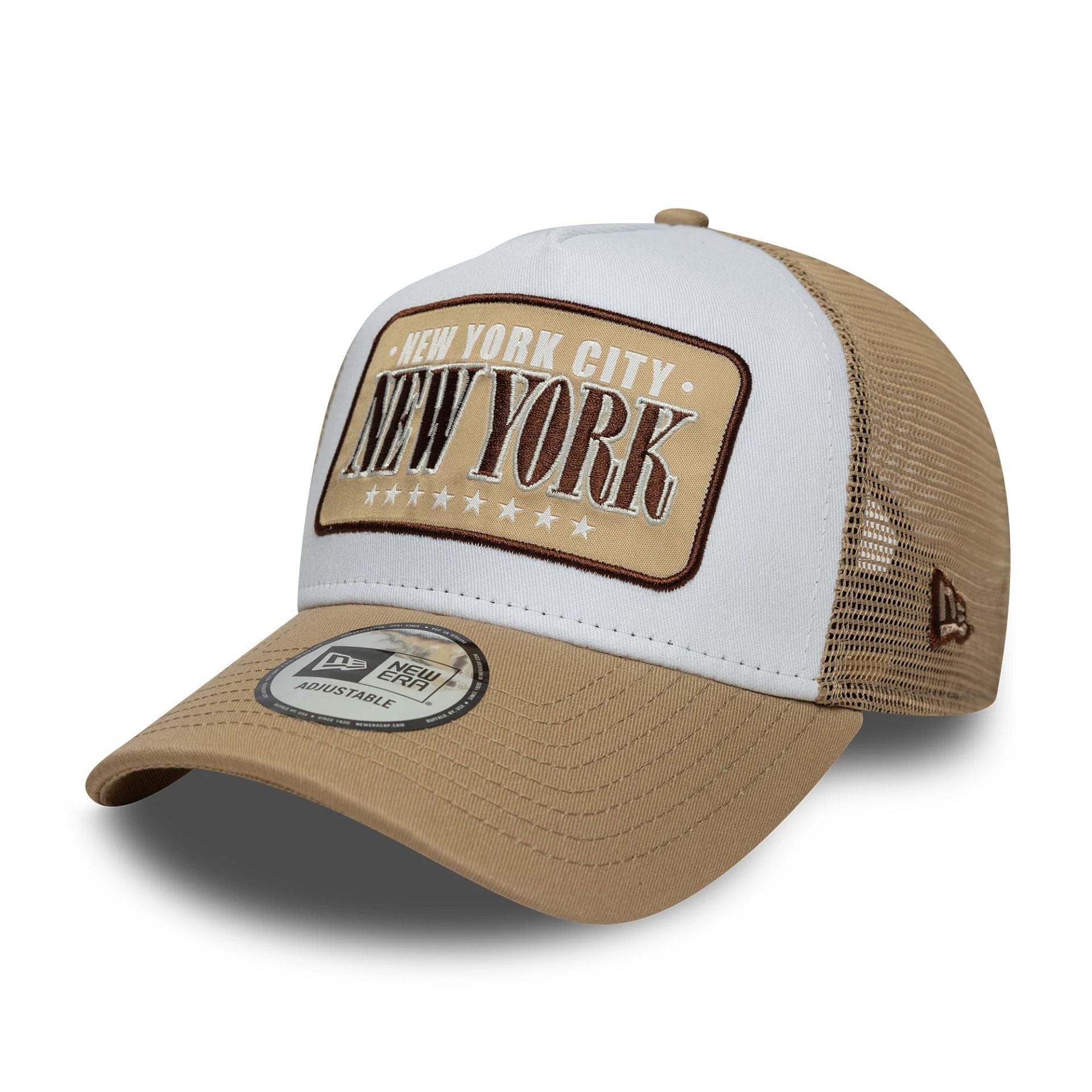 9Forty Aframe Trucker Location Patch - Beige/White