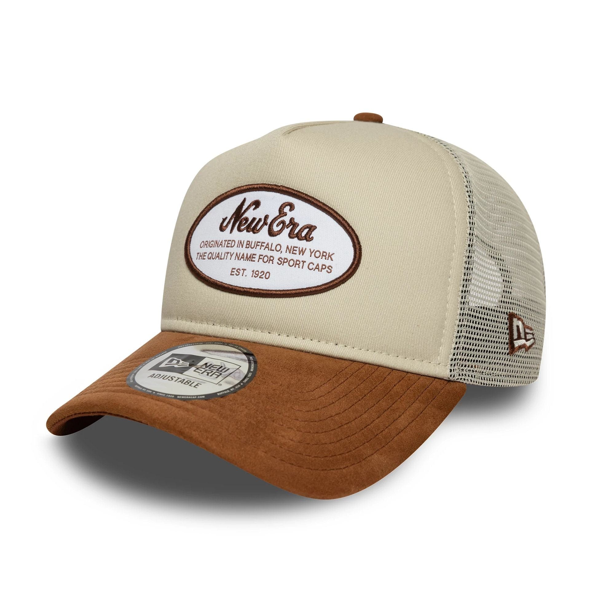 9Forty Trucker Oval Suede New Era Patch - Stone/Brown