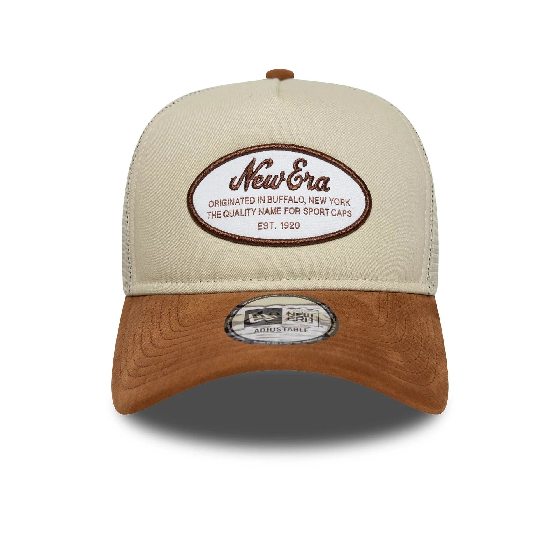 9Forty Trucker Oval Suede New Era Patch - Stone/Brown