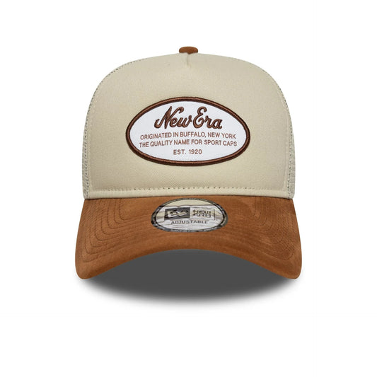 9Forty Trucker Oval Suede New Era Patch - Stone/Brown