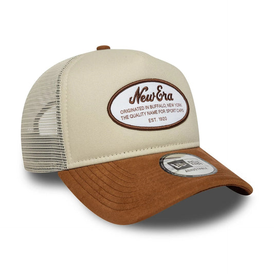 9Forty Trucker Oval Suede New Era Patch - Stone/Brown