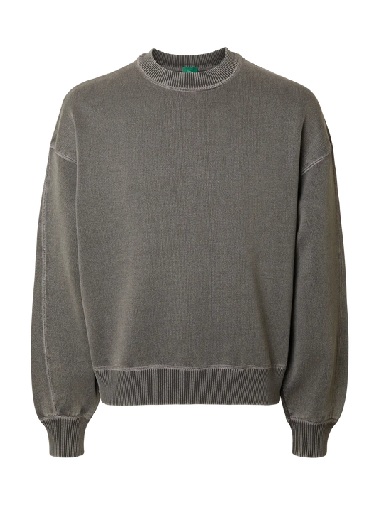 Andor Long-sleeve Knit Crewneck - Grey Melange
