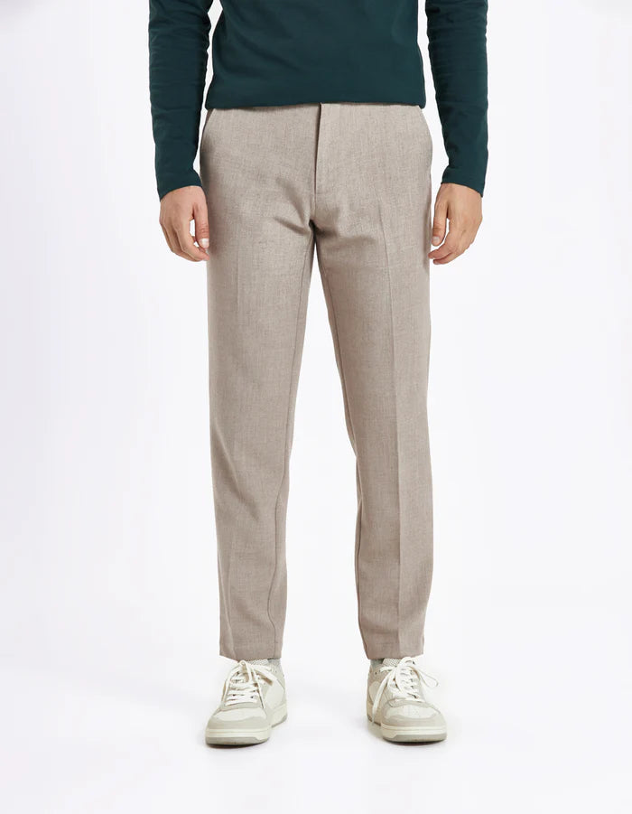 Como Regular Mélange Suit Pants - Dark Sand Mélange