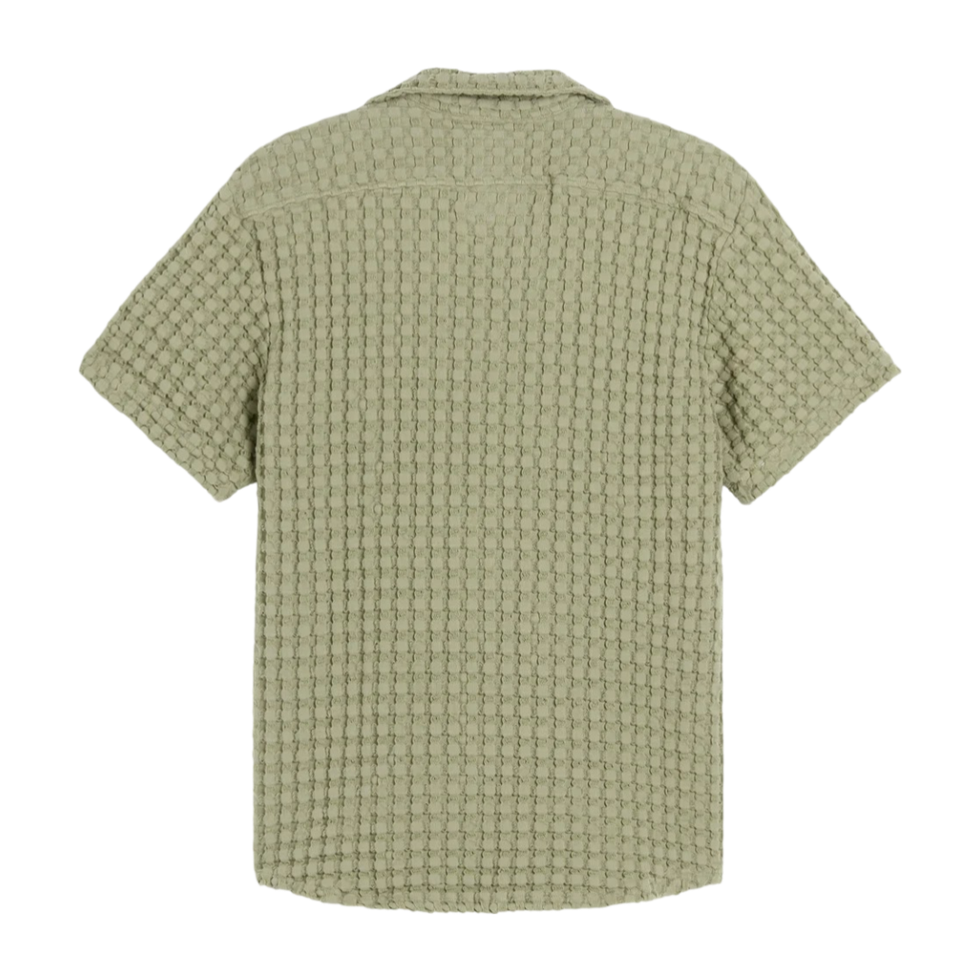 Cuba Waffle Short-sleeve Shirt - Dusty Green