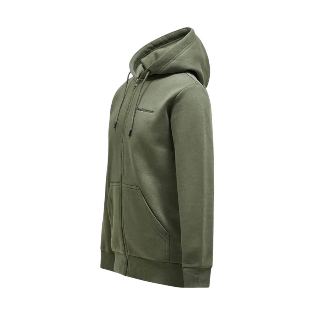 M Original Small Logo Zip Hood - Pine Needle