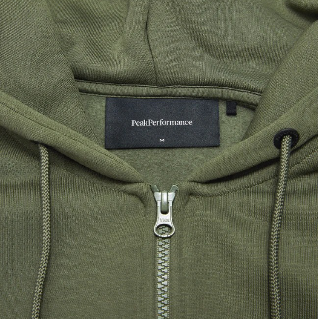 M Original Small Logo Zip Hood - Pine Needle