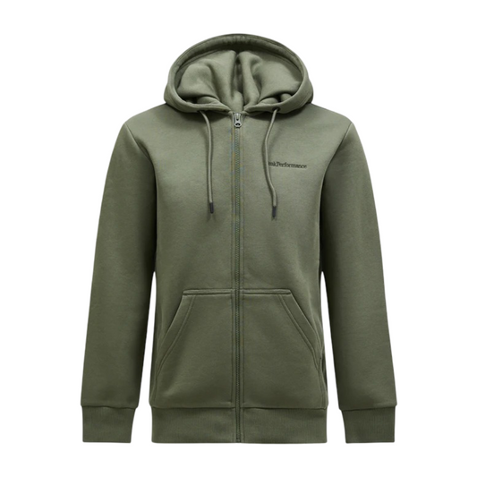 M Original Small Logo Zip Hood - Pine Needle