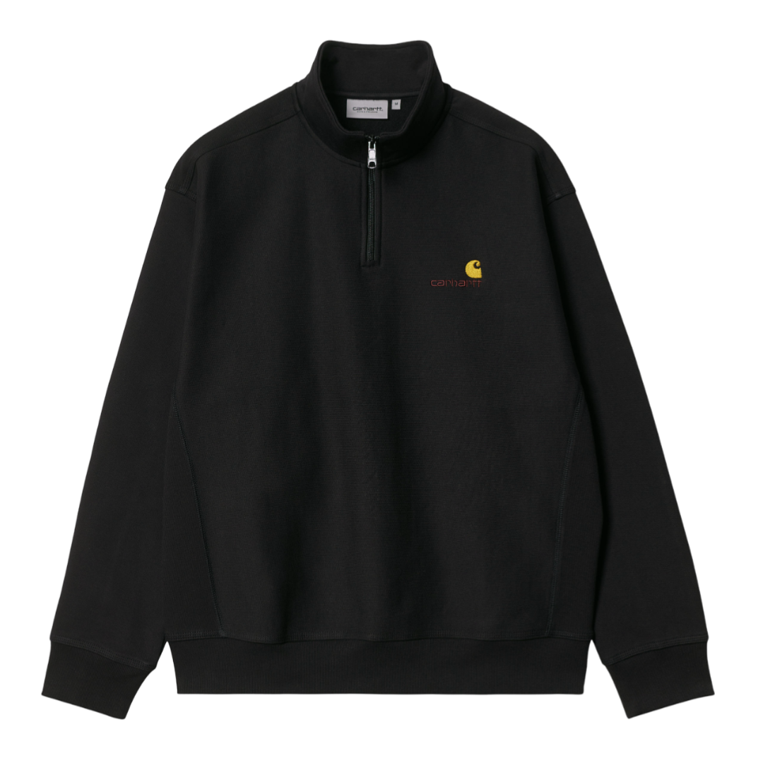 Half Zip American Script Sweat - Black