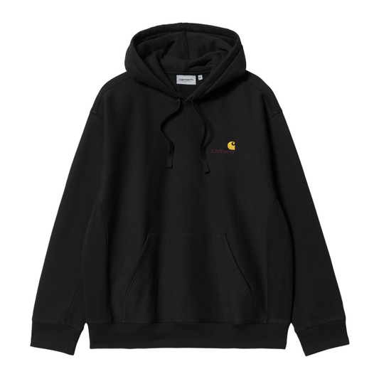 Hooded American Script Sweat - Black