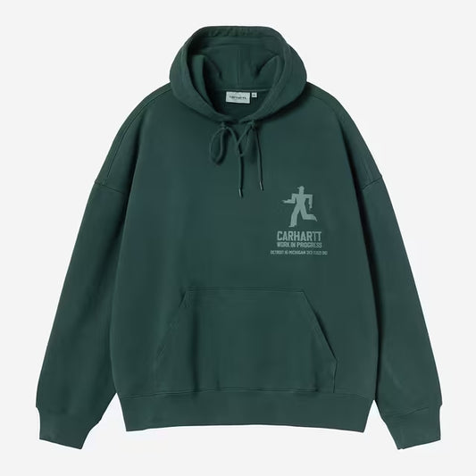 Hooded Distance Sweat - Dark Fir stone dyed