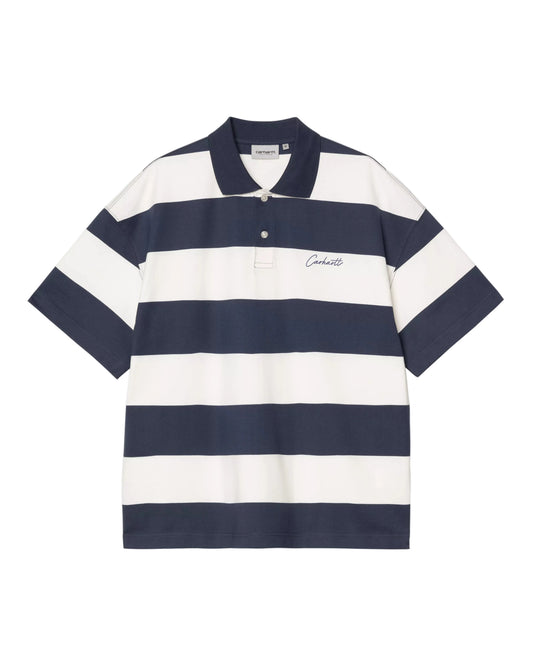 S/S Delray Polo - Delray Stripe Blue