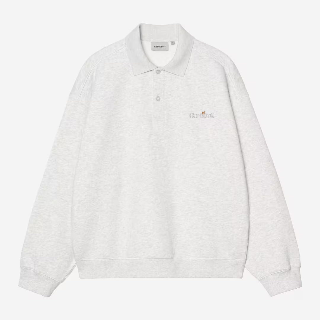 WIP Label Polo Sweat - Ash Heather